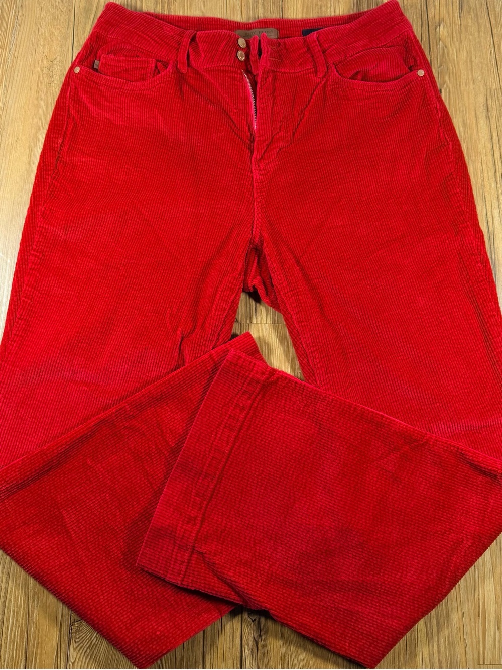 Judy Blue 16W Ruby Red Corduroy Wide Leg High Rise Pants Style 88905